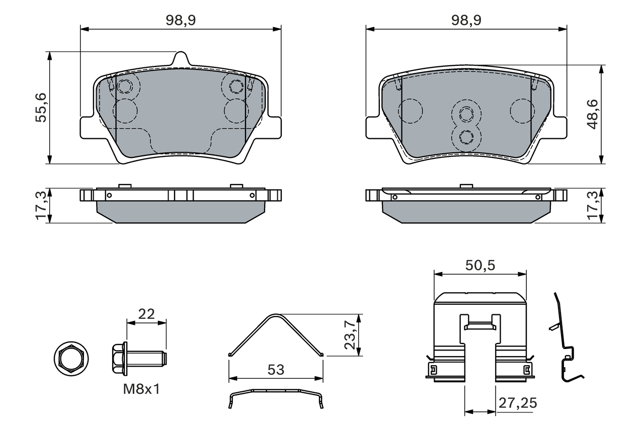 Brake Pad Set, disc brake - 0 986 460 142 BOSCH