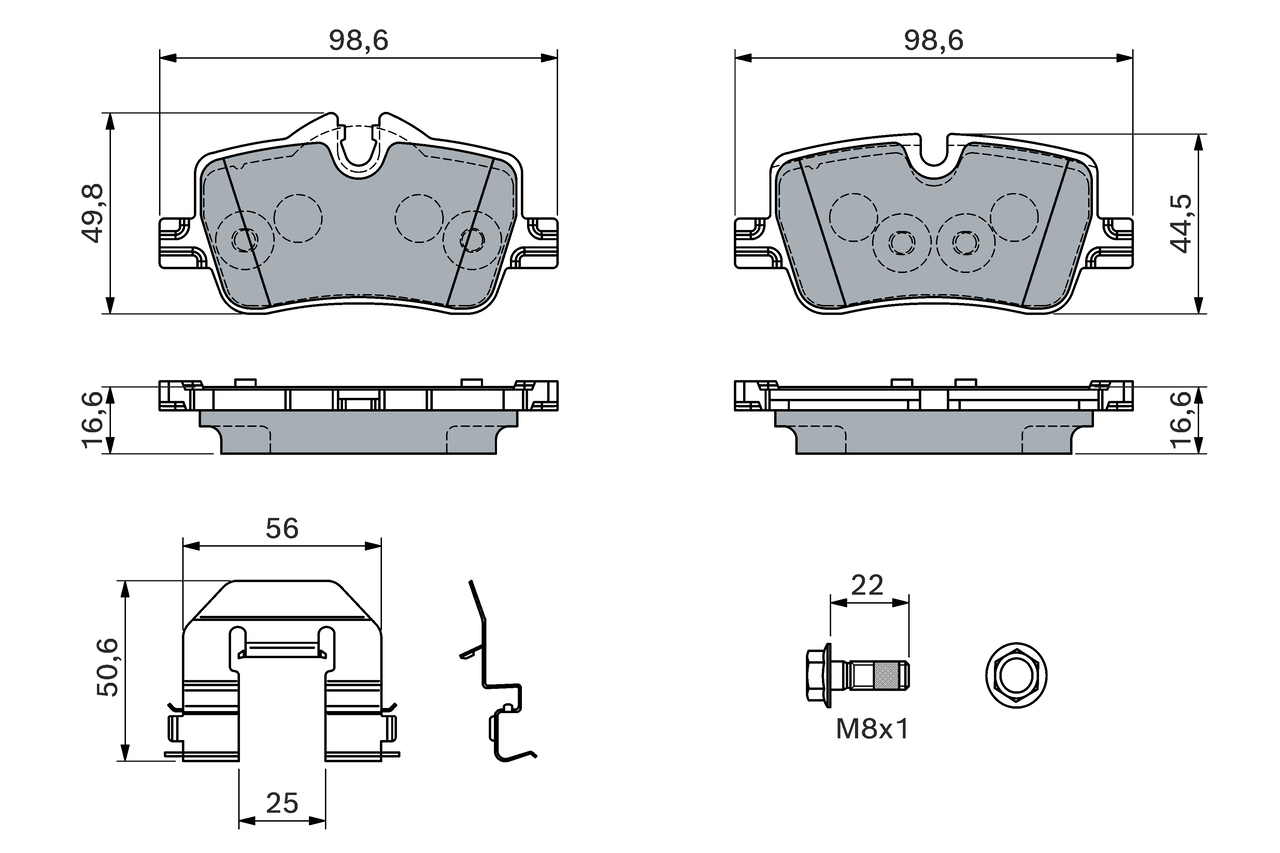 Brake Pad Set, disc brake - 0 986 460 145 BOSCH