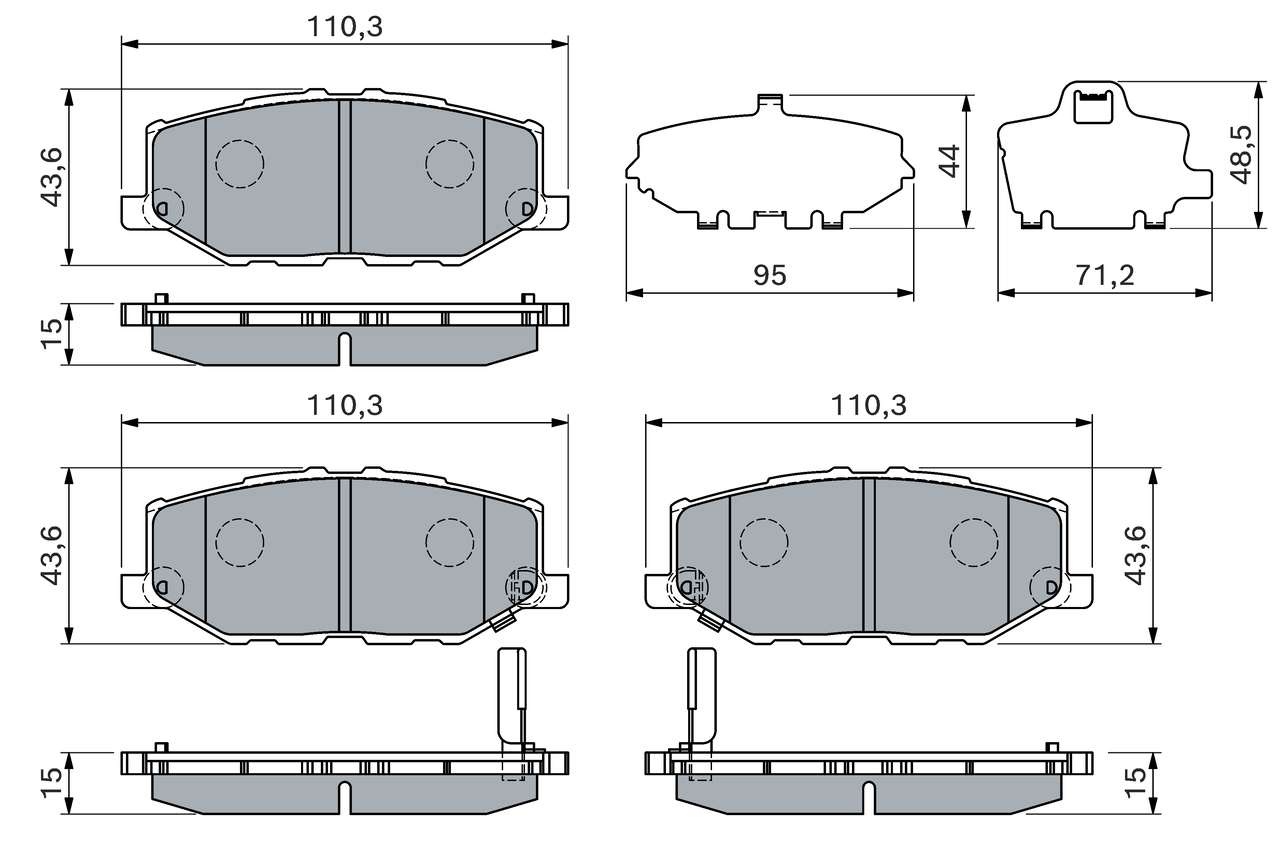 Brake Pad Set, disc brake - 0 986 460 150 BOSCH