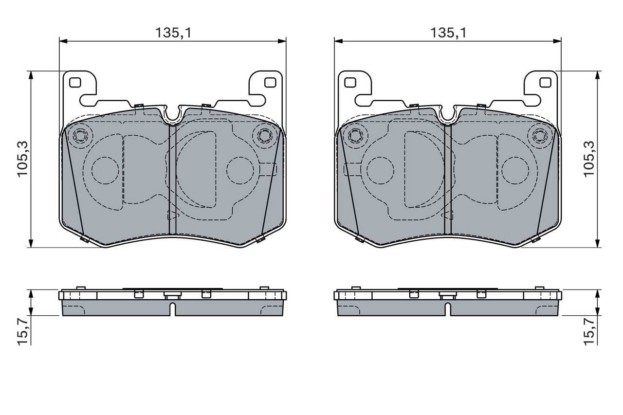 Brake Pad Set, disc brake - 0 986 460 156 BOSCH