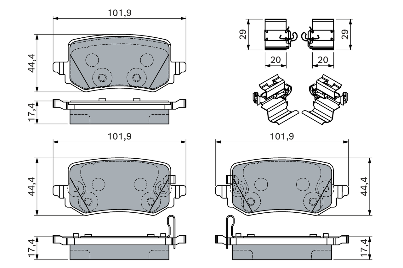 Brake Pad Set, disc brake - 0 986 460 161 BOSCH