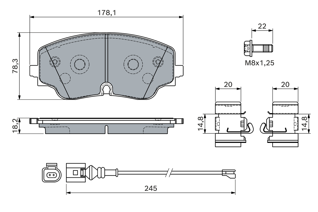 Brake Pad Set, disc brake - 0 986 460 162 BOSCH