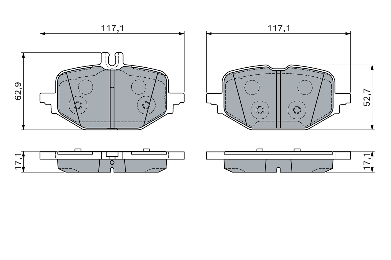 Brake Pad Set, disc brake - 0 986 460 163 BOSCH