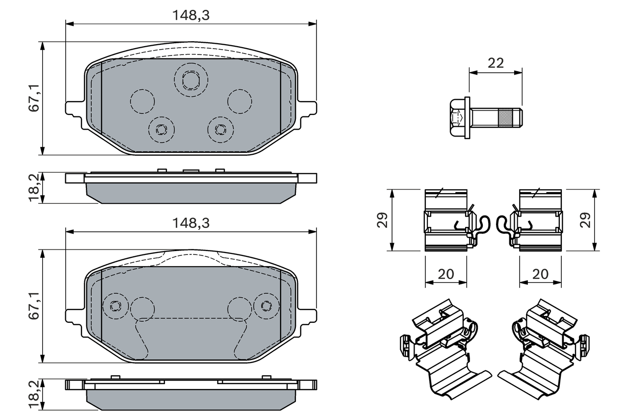 Brake Pad Set, disc brake - 0 986 460 165 BOSCH