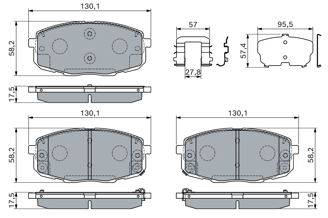 Brake Pad Set, disc brake - 0 986 460 168 BOSCH