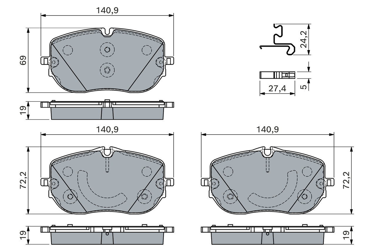 Brake Pad Set, disc brake - 0 986 460 181 BOSCH