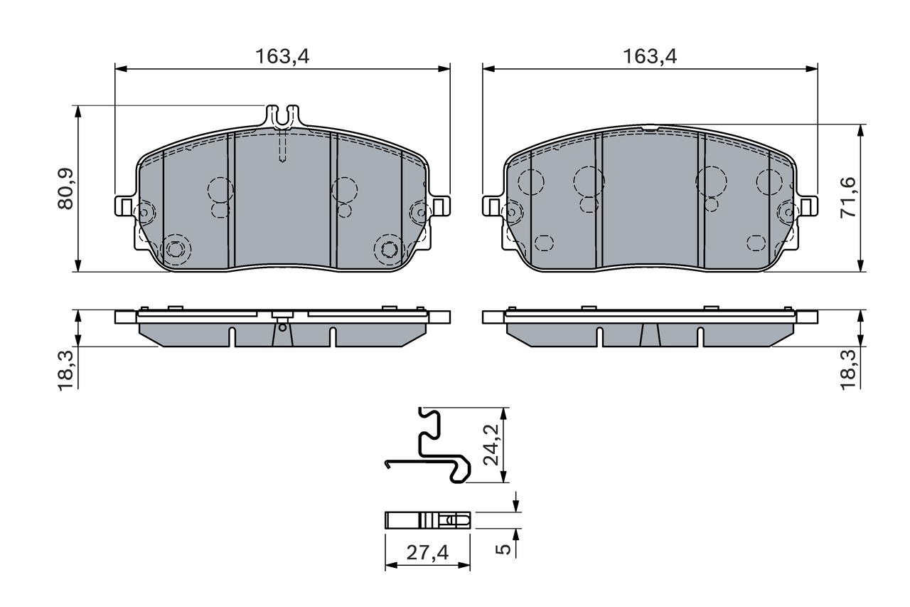 Комплект тормозных колодок, дисковый тормоз - 0 986 460 282 BOSCH