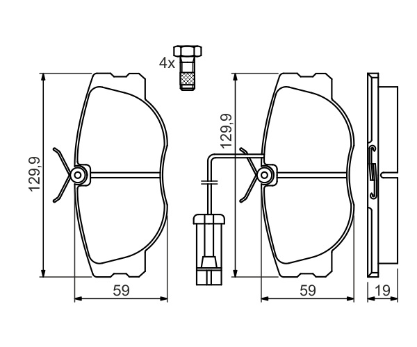 Brake Pad Set, disc brake - 0 986 460 942 BOSCH