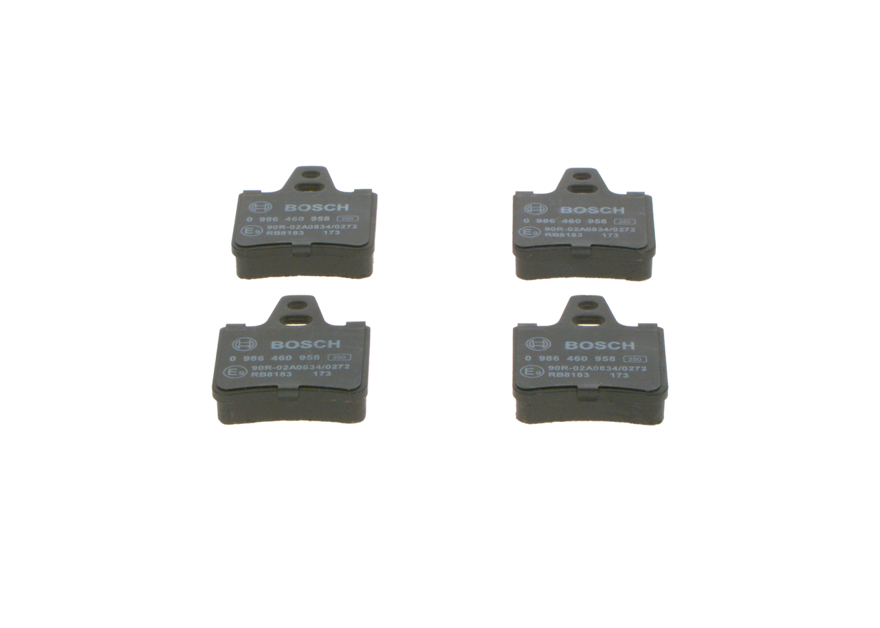 stabdžių trinkelių rinkinys, diskinis stabdys - 0 986 460 958 BOSCH