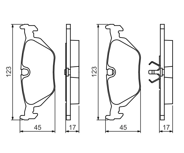 Brake Pad Set, disc brake - 0 986 460 964 BOSCH