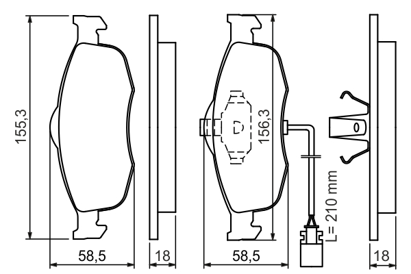 Brake Pad Set, disc brake - 0 986 460 971 BOSCH