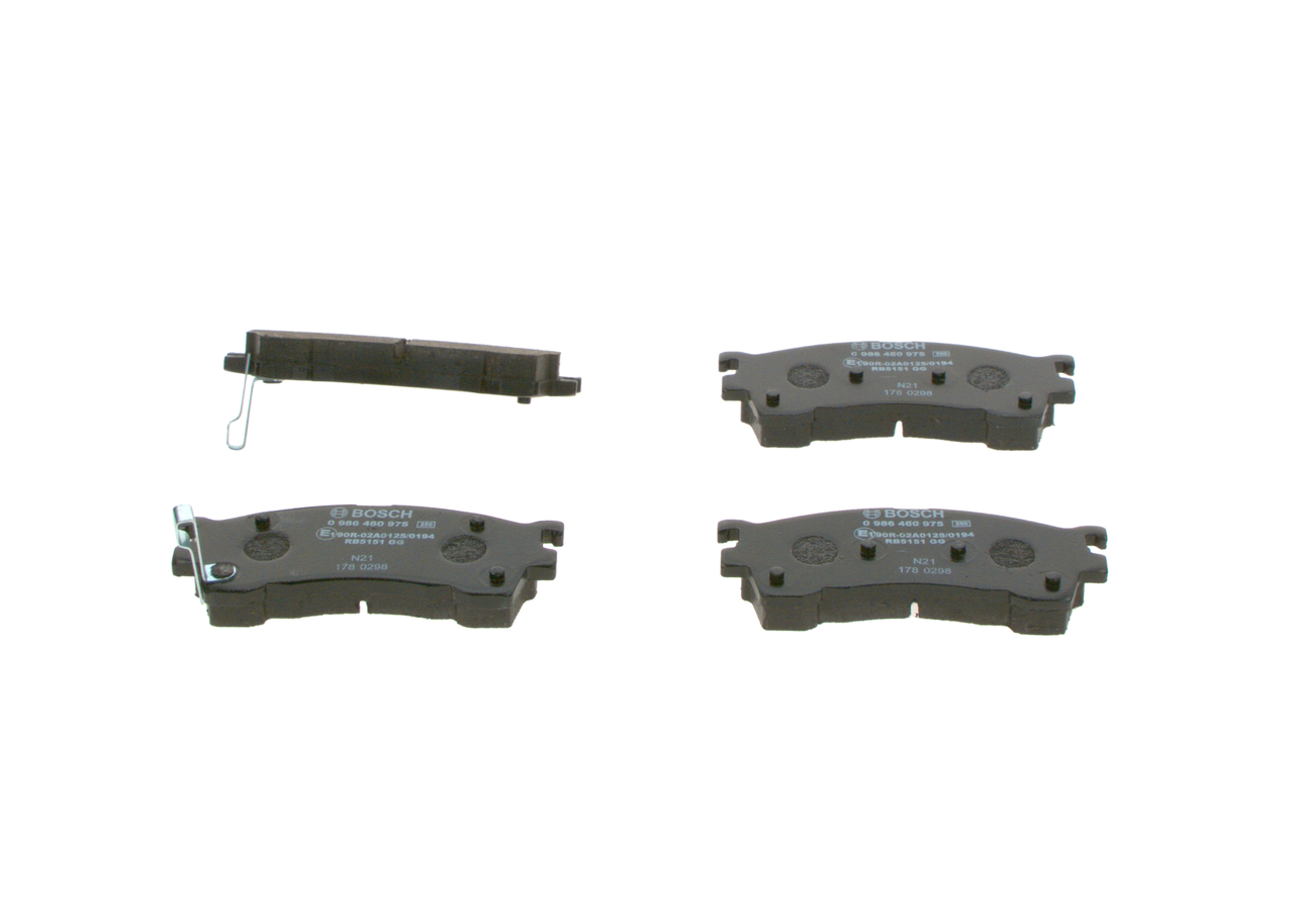 Brake Pad Set, disc brake - 0 986 460 975 BOSCH