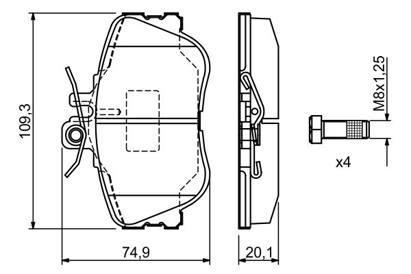 Brake Pad Set, disc brake - 0 986 460 977 BOSCH