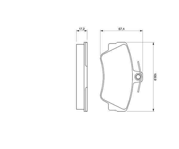 Bremsbelagsatz, Scheibenbremse - 0 986 460 989 BOSCH