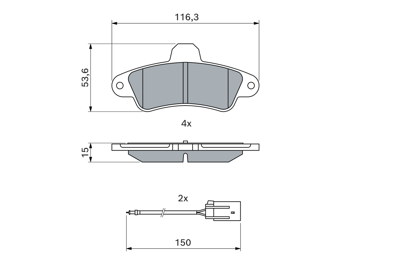 Brake Pad Set, disc brake - 0 986 460 991 BOSCH