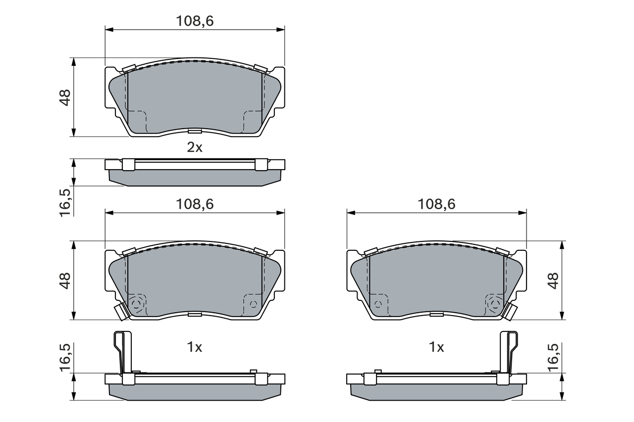 Brake Pad Set, disc brake - 0 986 460 997 BOSCH