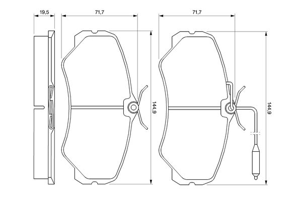 Brake Pad Set, disc brake - 0 986 460 998 BOSCH