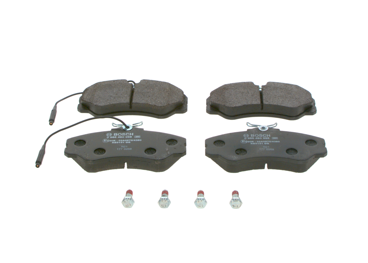 Brake Pad Set, disc brake - 0 986 460 998 BOSCH