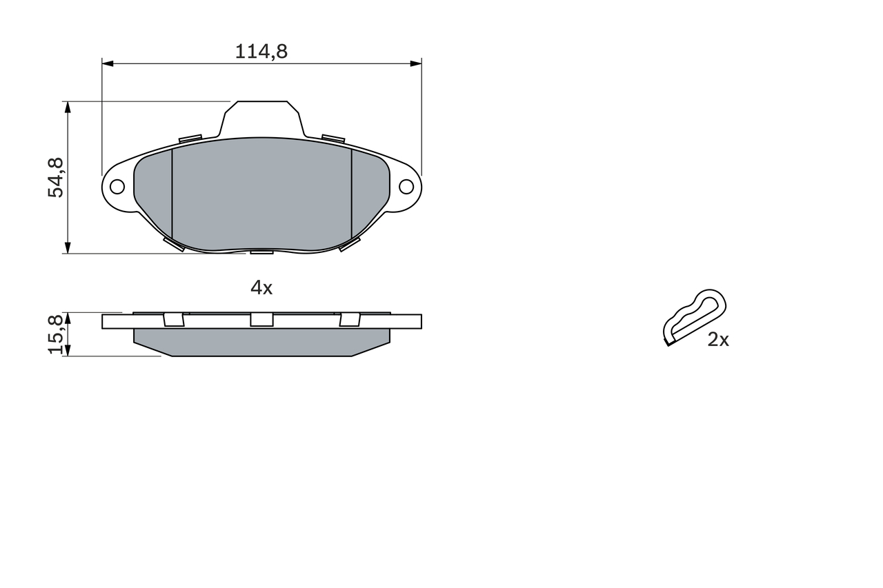 Brake Pad Set, disc brake - 0 986 461 119 BOSCH