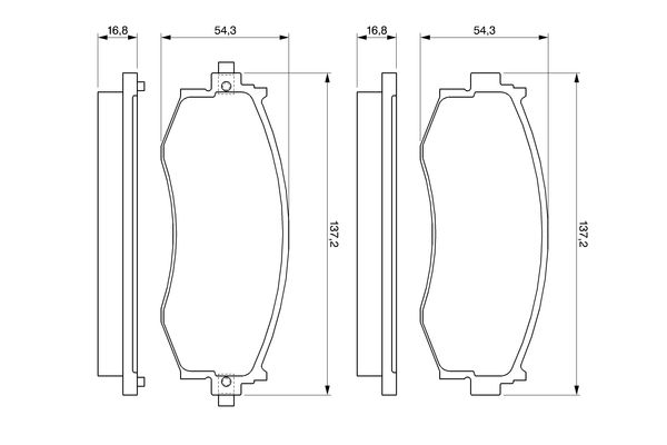 Brake Pad Set, disc brake - 0 986 461 121 BOSCH