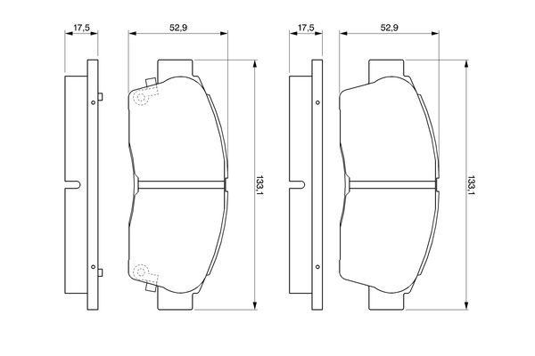 Brake Pad Set, disc brake - 0 986 461 123 BOSCH