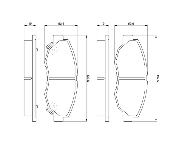 Brake Pad Set, disc brake - 0 986 461 124 BOSCH