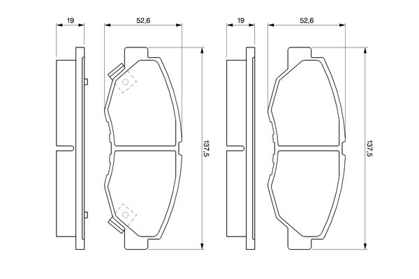 Brake Pad Set, disc brake - 0 986 461 124 BOSCH