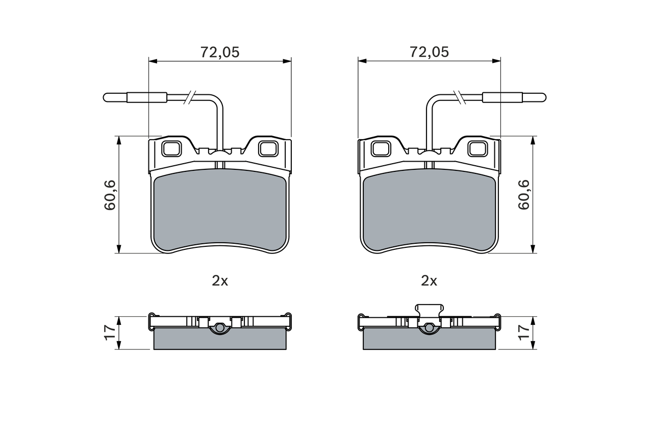 Brake Pad Set, disc brake - 0 986 461 130 BOSCH