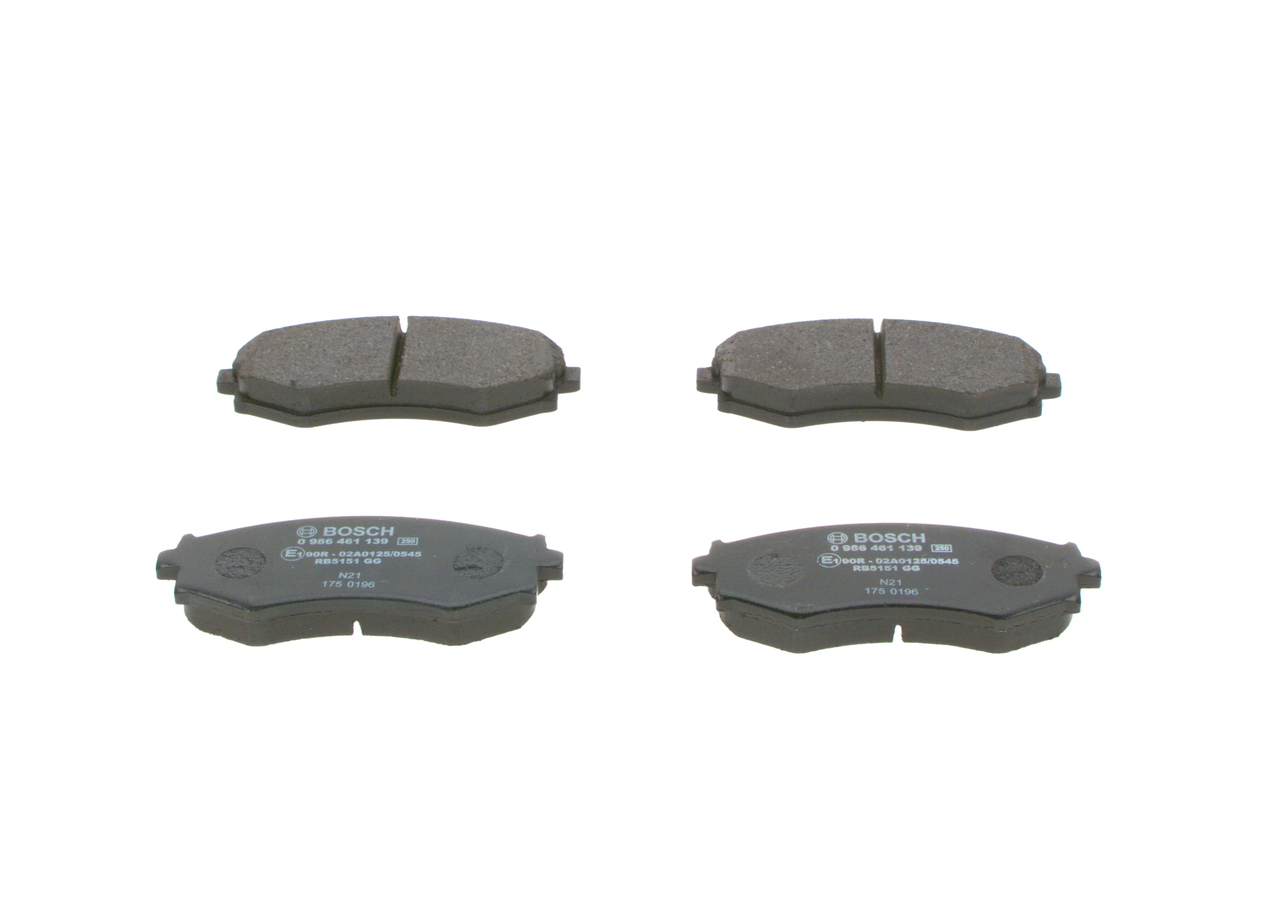 Brake Pad Set, disc brake - 0 986 461 139 BOSCH