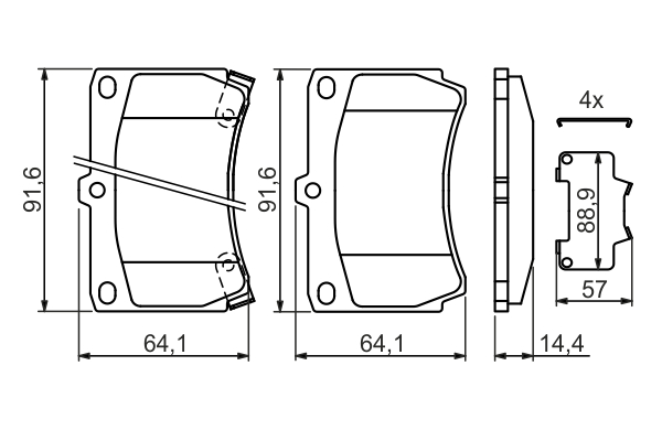 Brake Pad Set, disc brake - 0 986 461 141 BOSCH