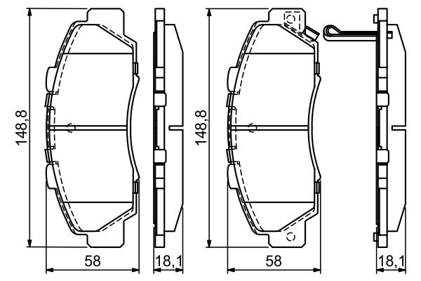 Brake Pad Set, disc brake - 0 986 461 142 BOSCH