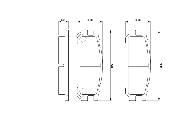 Brake Pad Set, disc brake - 0 986 461 143 BOSCH