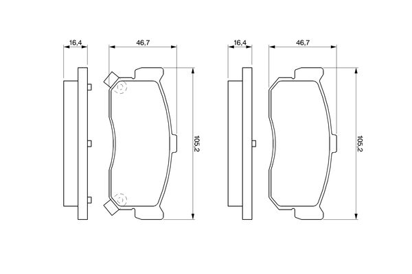 Brake Pad Set, disc brake - 0 986 461 144 BOSCH