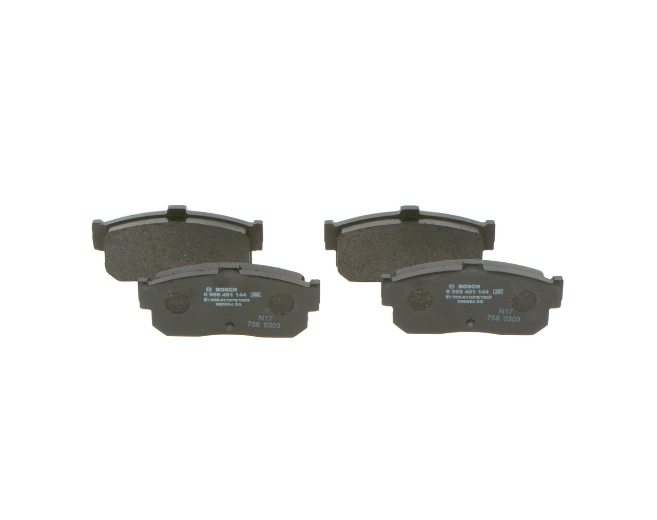 Комплект тормозных колодок, дисковый тормоз - 0 986 461 144 BOSCH