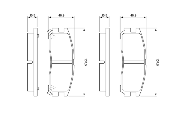 Brake Pad Set, disc brake - 0 986 461 145 BOSCH