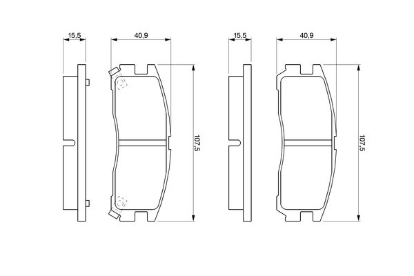 Brake Pad Set, disc brake - 0 986 461 145 BOSCH