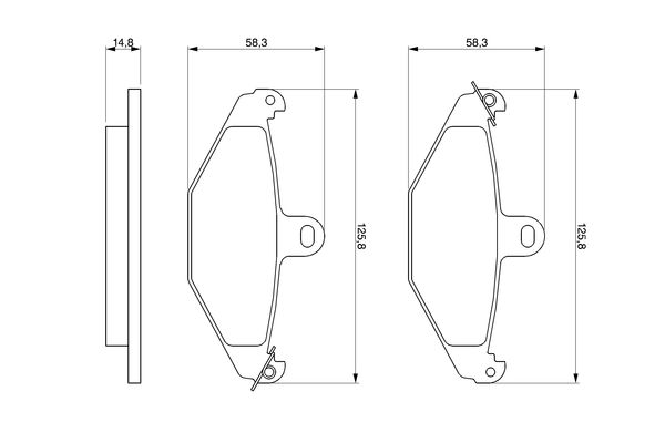Brake Pad Set, disc brake - 0 986 461 148 BOSCH