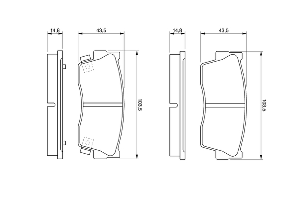 Brake Pad Set, disc brake - 0 986 461 750 BOSCH