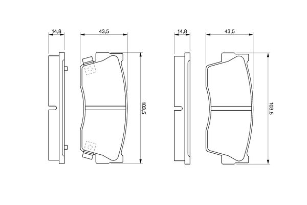Brake Pad Set, disc brake - 0 986 461 750 BOSCH