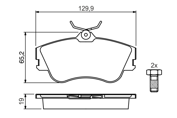 Brake Pad Set, disc brake - 0 986 461 753 BOSCH