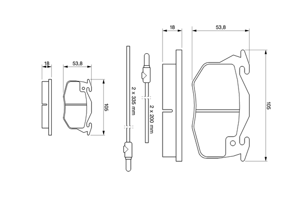 Brake Pad Set, disc brake - 0 986 461 763 BOSCH