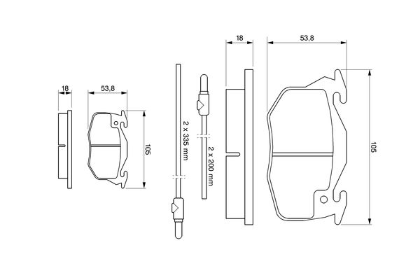 Brake Pad Set, disc brake - 0 986 461 763 BOSCH