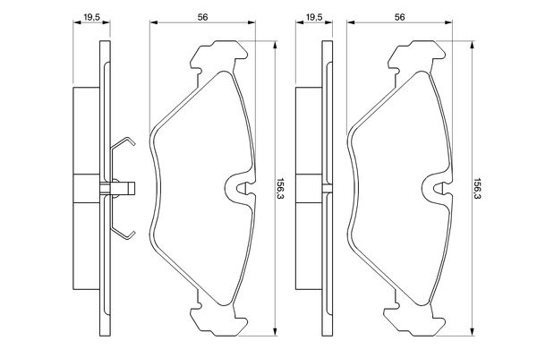 Brake Pad Set, disc brake - 0 986 461 766 BOSCH