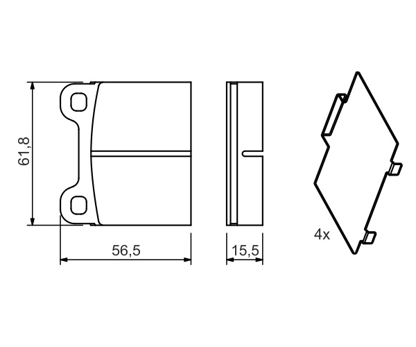 Brake Pad Set, disc brake - 0 986 466 302 BOSCH