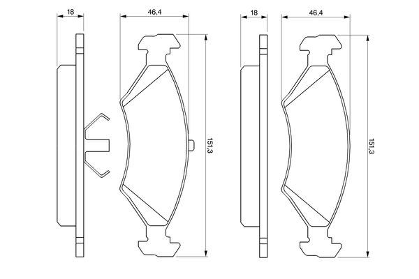 Brake Pad Set, disc brake - 0 986 466 402 BOSCH