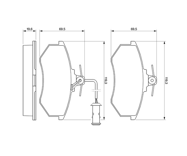 Brake Pad Set, disc brake - 0 986 466 693 BOSCH