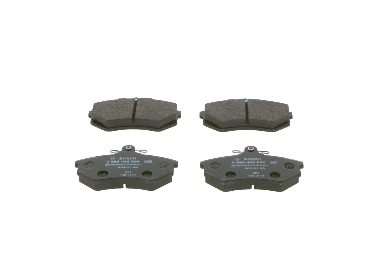 Brake Pad Set, disc brake - 0 986 466 698 BOSCH