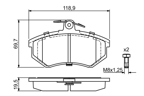 Brake Pad Set, disc brake - 0 986 466 700 BOSCH