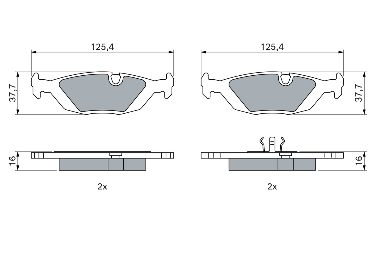 Brake Pad Set, disc brake - 0 986 466 751 BOSCH