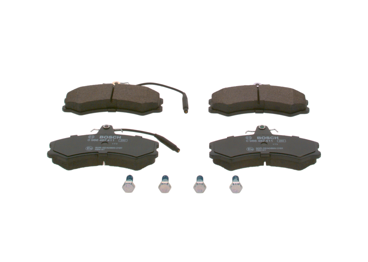 Kit pastiglie freno, Freno a disco - 0 986 467 411 BOSCH